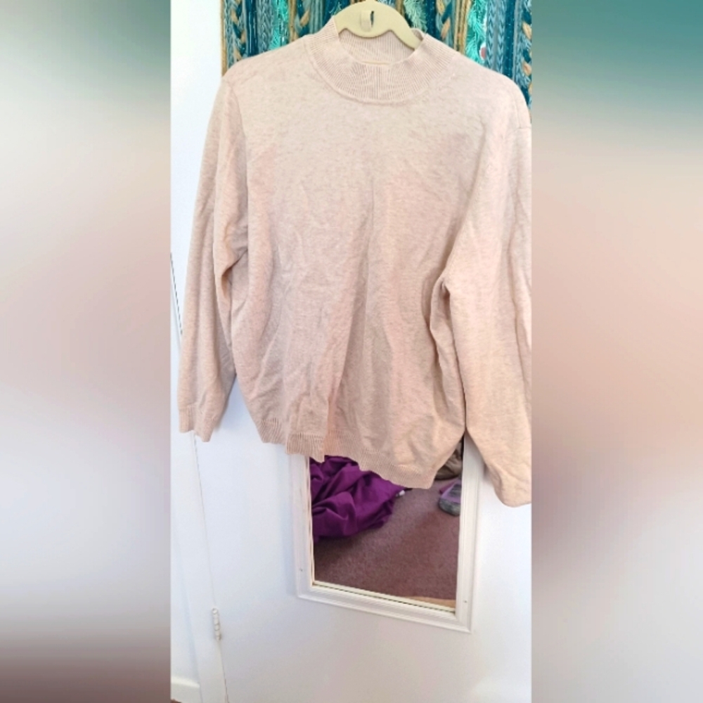Cream Mock Neck Sweater